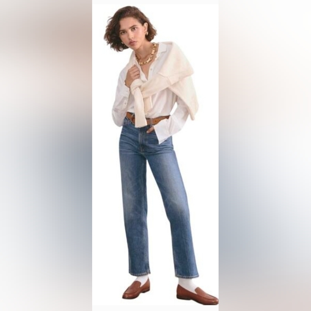 Everlane The High-Rise Cheeky Straight Jean Size 28 Regular Button Fly Cotton